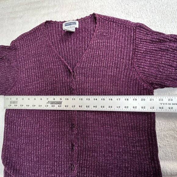 Prophecy By Sag Harbor Womens Purple Knit Cardigan Sweater 2X Silk Blend Buttons - Picture 6 of 9